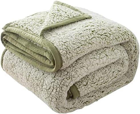 EMME Flauschige Sherpa Kuscheldecke Oeko-Tex 150x200 cm, perfekt für Winterspazieren und Relaxen - doppelseitig weich, l