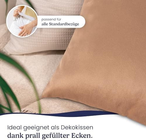 Gentle North Kopfkissen (40x40 cm groß) - Weiß für Bett und Deko - WASCHBAR bis 60° - ÖKOTEX - 2er Set mit Reißverschlus