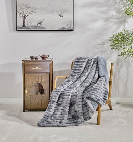 Miracle Home Wendbare Fleecedecke aus Mikrofaser, weich, warm und maschinenwaschbar, für den ganze Haushalt, 130 x 160 c