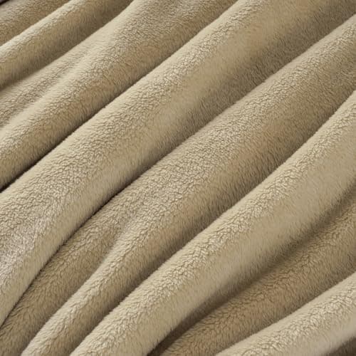 Oeko-Tex Weich Warm Kuscheldecke PHF Flauschig Fleecedecke 130x150cm - Beige, Couch, Sofa & Bett Überwurf