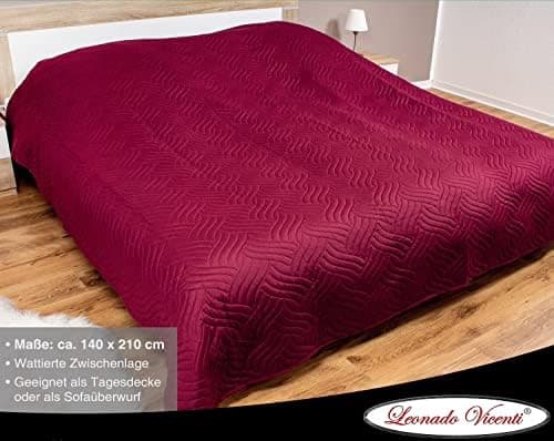 Leonardo Vicenti XXL Bettüberwurf Klassiche Tagesdecke für Familie und Invité zu Hause warm und bequem 150x200cm-control