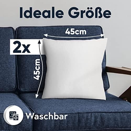 Moon 2er Pack Nonwoven Füllkissen - Festes Gehalte - 40x40cm - OEKO-TEX Standard 100 -Ideal für Möbelneuverputzung und C