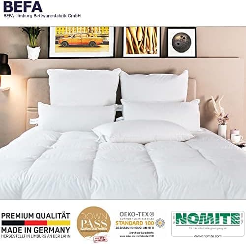 BEFA NATUR Federkissen 80x80 cm (2 Stück) | 100% Federn | Tierwohl zertifiziert | Allergiker geeignet | OEKO-TEX Klasse
