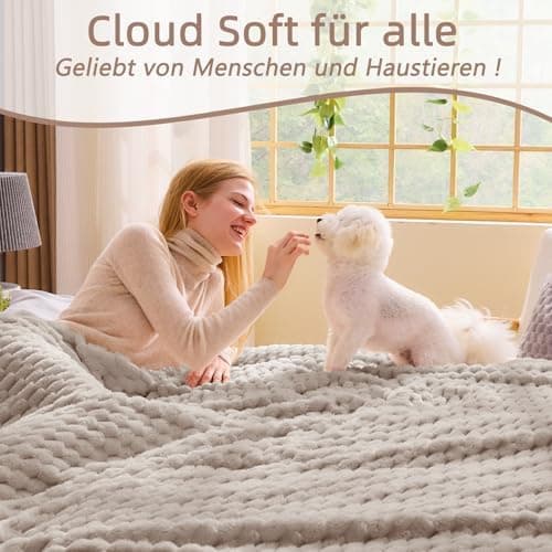 Vielit Ultraweiche Kuscheldecke Flauschig Rot – Warme & Gemütliche Couch & Sofadecke, Atmungsaktiv & Pflegeleicht, OEKO-