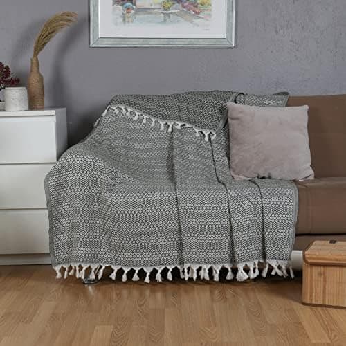 Tuiste Einzelbett Tagesdecke Hellgrau, kuschelige Couchüberwurf, Sommerdecke 150x200 cm  
Tuiste Einzelbett Tagesdecke H