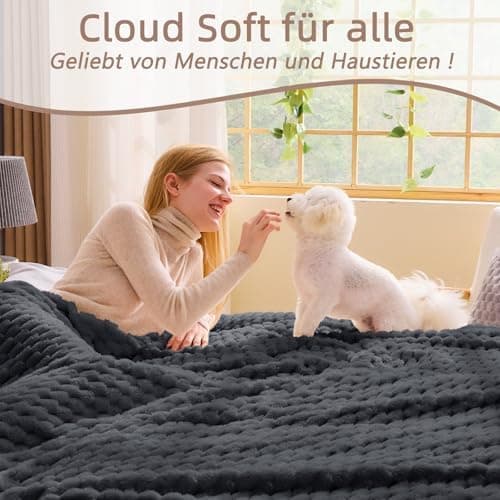 Vielit Ultraweiche Kuscheldecke Flauschig Rot – Warme & Gemütliche Couch & Sofadecke, Atmungsaktiv & Pflegeleicht, OEKO-