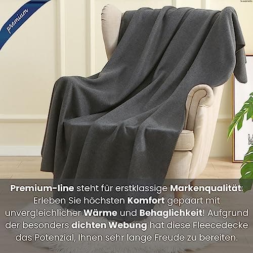 Wometo Premium Fleecedecke - weiß meliert (Bi-Color)Anti-Pilling 140x190 cm OEKO-TEX