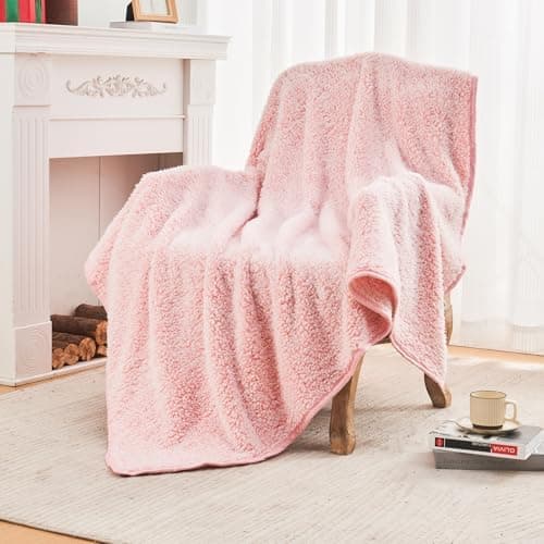 EMME Flauschige Sherpa Kuscheldecke Oeko-Tex 150x200 cm, perfekt für Winterspazieren und Relaxen - doppelseitig weich, l