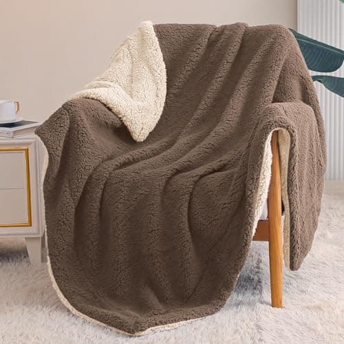 Exclusivo Mezcla Decke, Warme Kuscheldecke für Bett und Sofa, Tiefviolett/Lila 130x150 cm