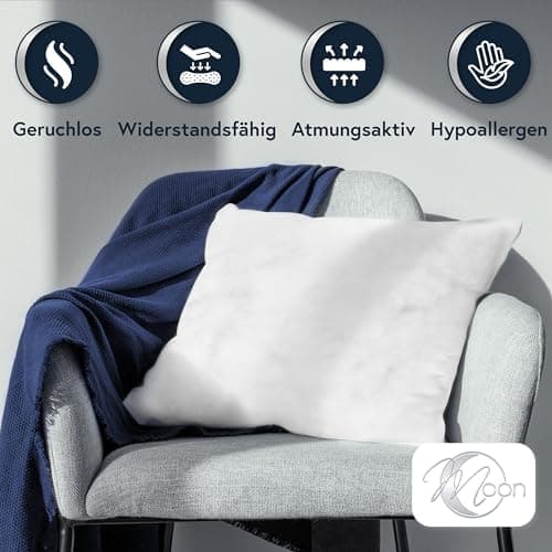 Moon 2er Pack Nonwoven Füllkissen - Festes Gehalte - 40x40cm - OEKO-TEX Standard 100 -Ideal für Möbelneuverputzung und C