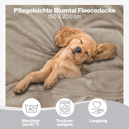 Blumtal wohndecke Anthrazit - flauschig - Oeko-TEX zertifiziert - 130x150 cm - Couch & Wohnzimmernutzung - Fliesdecke -