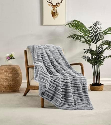 Miracle Home Wendbare Fleecedecke aus Mikrofaser, weich, warm und maschinenwaschbar, für den ganze Haushalt, 130 x 160 c