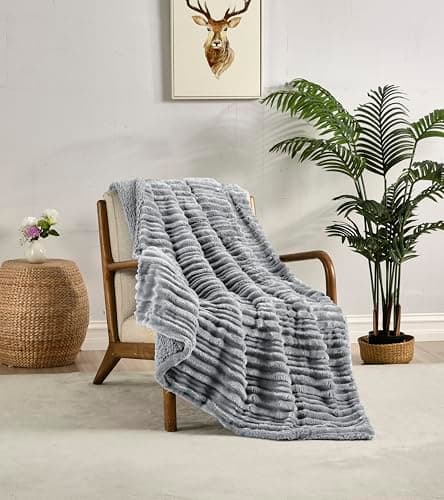 Miracle Home Wendbare Fleecedecke aus Mikrofaser, weich, warm und maschinenwaschbar, für den ganze Haushalt, 130 x 160 c