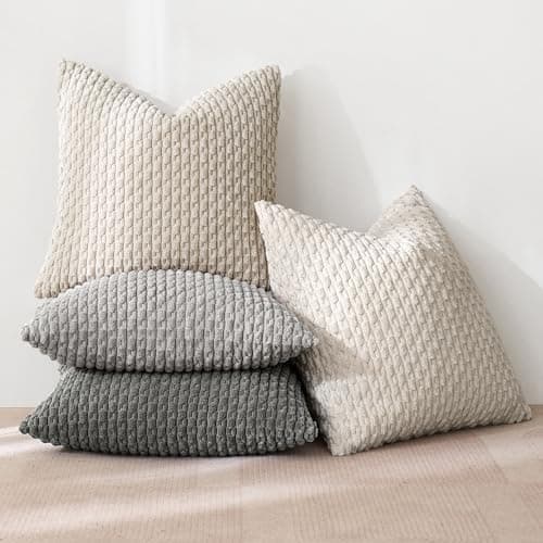 MIULEE 4er Set Dekorative Kissenhülle Wohnzimmer Schlafzimmer Orange Grün