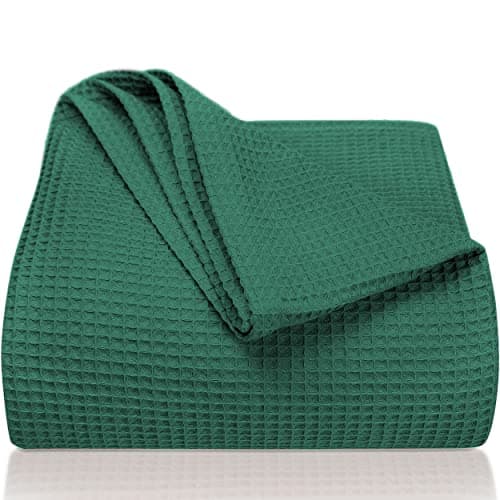 LAYNENBURG Premium Sommerdecke 150 x 200 cm - Waffelpique 100% Baumwolle - Creme OEKO-TEX STANDARD 100