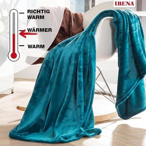 Ibena Kuscheldecke Olbia - flauschig, warm & waschbar, ideal für Kinder im Rose Farbton OEKO-TEX STANDARD 100  
Ibena Ku