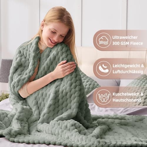 Vielit Ultraweiche Kuscheldecke Flauschig Rot – Warme & Gemütliche Couch & Sofadecke, Atmungsaktiv & Pflegeleicht, OEKO-
