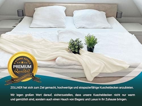 ZOLLNER Kuscheldecke in 130x170 cm - kuschelige und langlebige Fleecedecke - antistatisch und Oeko Tex® Zertifiziert