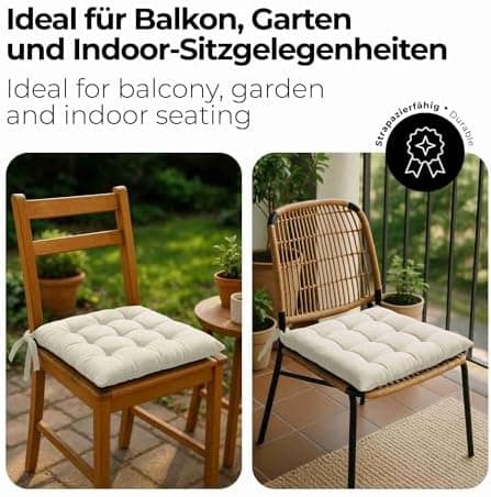 Etérea Türkiswaschbares Sitzkissen Stuhl 40x40 2er Set Inneneinbau - Outdoor & Indoor - OEKO-TEX Made in Green