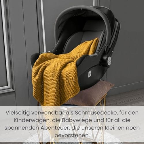 Oeko-Tex Wolle-Look Strickdecke Hellgrau Für Jungen Und Mädchen 70x100 - Wometo