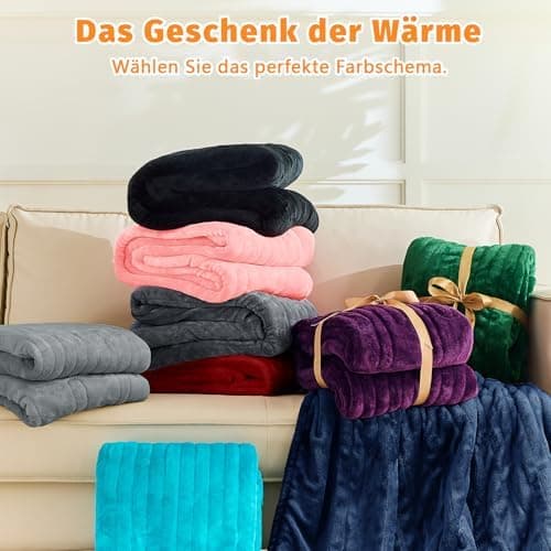 BOMOVA Heizdecke Grau, 130x180cm, Warme Kuscheldecke mit Abschaltautomatik & Timertechnologie für Women & Wohnzimmer, We