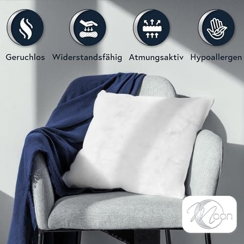 Moon 2er Pack Nonwoven Füllkissen - Festes Gehalte - 40x40cm - OEKO-TEX Standard 100 -Ideal für Möbelneuverputzung und C