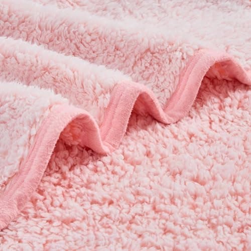 EMME Flauschige Sherpa Kuscheldecke Oeko-Tex 150x200 cm, perfekt für Winterspazieren und Relaxen - doppelseitig weich, l