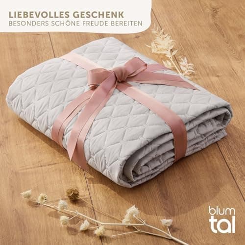 Blumtal Oeko-TEX zertifizierter Tagesdecke - Waschbar - Beige - 170x210 cm - Sofaüberwurf - Tagesdecke für Couch und Bet