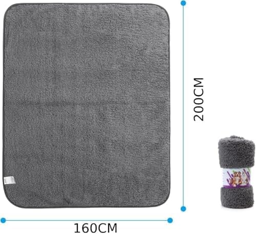 Nobleza Weiche Fleecedecke für Hund und Katze, Waschbar, Warm und Komfortabel - Grau 100x80cm  
Nobleza Waschbare Hunded