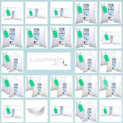 Luxusfeder Sofakissen für Bequemlichkeit und Komfort - Daunen Füllung 500g - 50x50 cm - 100% Baumwoll Bezug - Öko-Tex
|