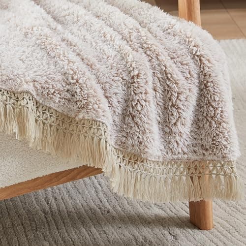 EMME Flauschige Sherpa Kuscheldecke Oeko-Tex 150x200 cm, perfekt für Winterspazieren und Relaxen - doppelseitig weich, l