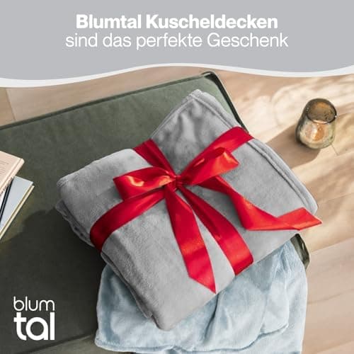 Blumtal wohndecke Anthrazit - flauschig - Oeko-TEX zertifiziert - 130x150 cm - Couch & Wohnzimmernutzung - Fliesdecke -
