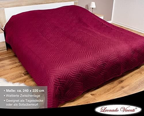 Leonardo Vicenti XXL Bettüberwurf Klassiche Tagesdecke für Familie und Invité zu Hause warm und bequem 150x200cm-control