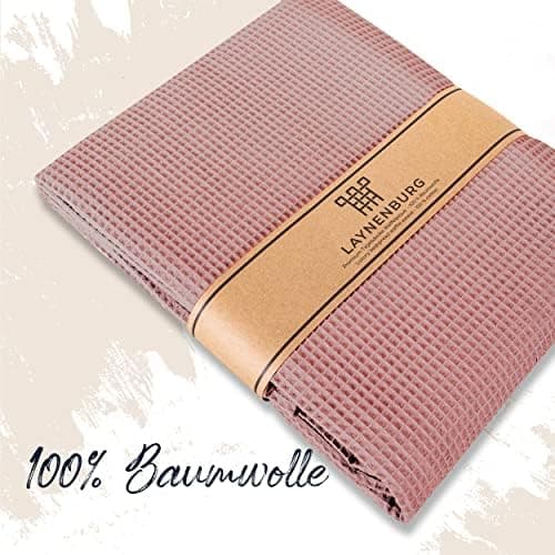 LAYNENBURG Premium Sommerdecke 150 x 200 cm - Waffelpique 100% Baumwolle - Creme OEKO-TEX STANDARD 100