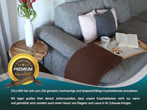 ZOLLNER Kuscheldecke in 130x170 cm - kuschelige und langlebige Fleecedecke - antistatisch und Oeko Tex® Zertifiziert