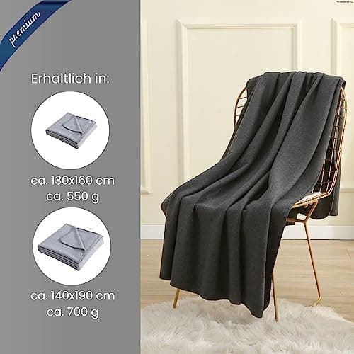 Wometo Premium Fleecedecke - weiß meliert (Bi-Color)Anti-Pilling 140x190 cm OEKO-TEX