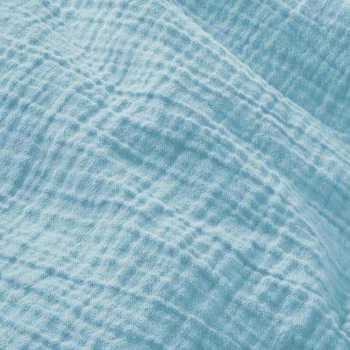 Oeko-Tex zertifizierte Musselin Tagesdecke 220x240cm Hellblau | Couch- & Sofadecke XXL | Baumwolle Qualität