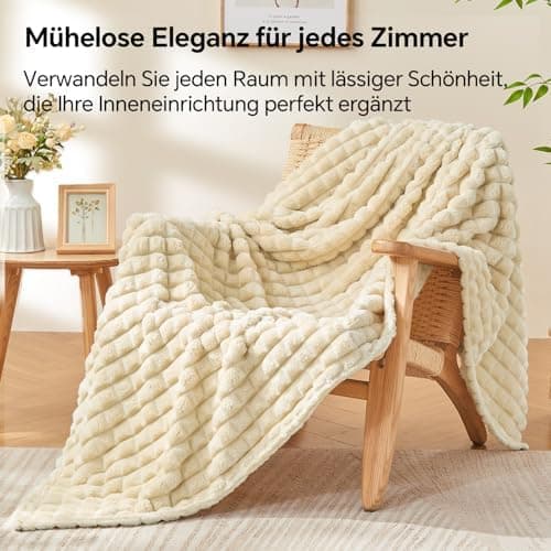 BEDELITE Flauschig Kuscheldecke Hellblau 125x150 für Sofa und Wohnzimmer OEKO-TEX STANDARD 100  
BEDELITE Hellblauer Fla