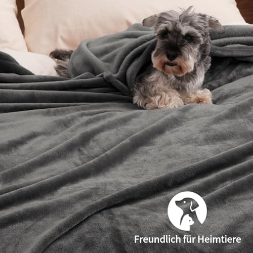 Oeko-Tex Weich Warm Kuscheldecke PHF Flauschig Fleecedecke 130x150cm - Beige, Couch, Sofa & Bett Überwurf
