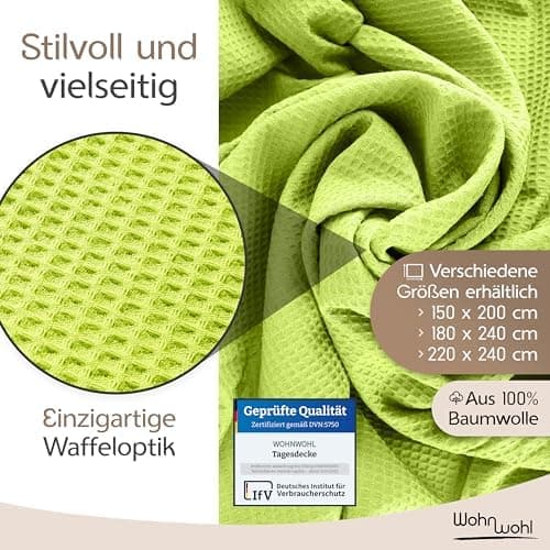 Tagesdecke Grau 100% Baumwolle Pflegeleicht Sommerdecke