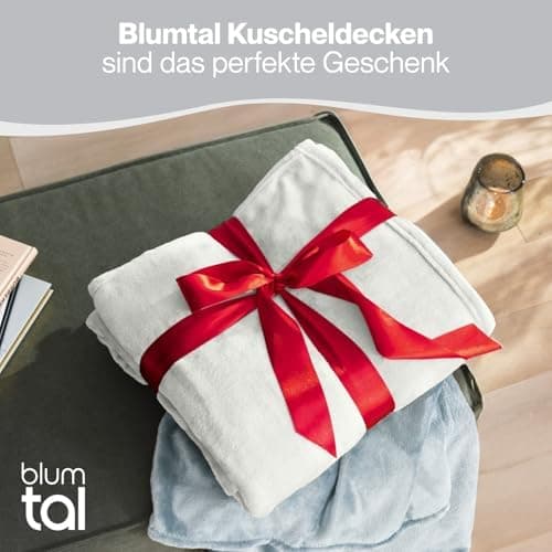 Blumtal wohndecke Anthrazit - flauschig - Oeko-TEX zertifiziert - 130x150 cm - Couch & Wohnzimmernutzung - Fliesdecke -