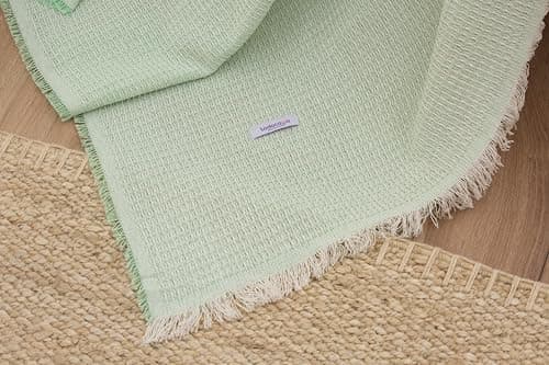 Todocama Mehrzweck-Tagesdecke - Beige Sand, 180 x 260 cm, Bett und Sofa Überwurf, Jarapas, Waffelstruktur, Multi-Use