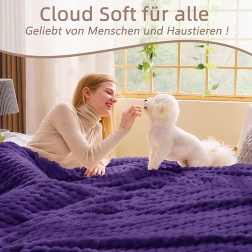 Vielit Ultraweiche Kuscheldecke Flauschig Rot – Warme & Gemütliche Couch & Sofadecke, Atmungsaktiv & Pflegeleicht, OEKO-