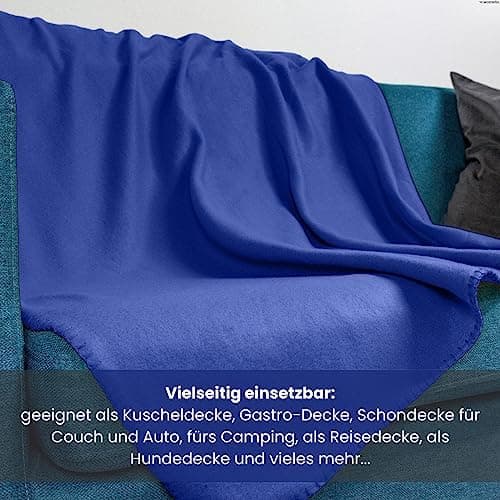 Wometo 2er Set Polar Fleecedecke OekoTex Lilaviolett Anti-Pilling Kettelrand