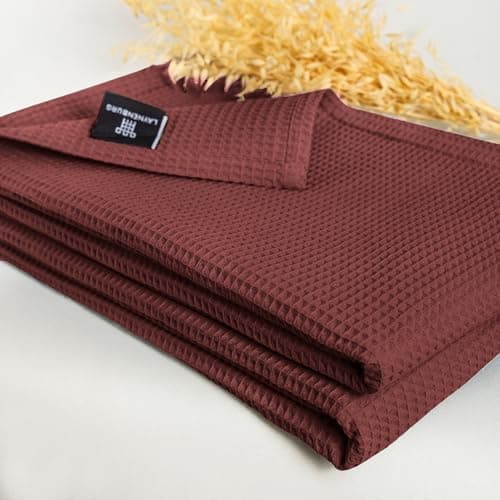 LAYNENBURG Premium Sommerdecke 150 x 200 cm - Waffelpique 100% Baumwolle - Creme OEKO-TEX STANDARD 100