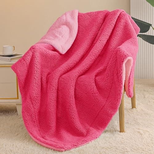 Exclusivo Mezcla Decke, Warme Kuscheldecke für Bett und Sofa, Tiefviolett/Lila 130x150 cm