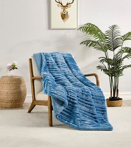 Miracle Home Wendbare Fleecedecke aus Mikrofaser, weich, warm und maschinenwaschbar, für den ganze Haushalt, 130 x 160 c