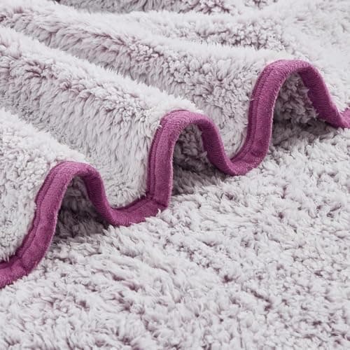EMME Flauschige Sherpa Kuscheldecke Oeko-Tex 150x200 cm, perfekt für Winterspazieren und Relaxen - doppelseitig weich, l