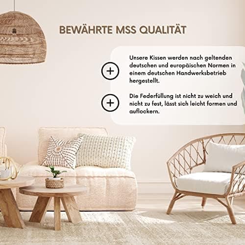MSS e.K. 2er Set Federkissen | 30 x 40 cm | 100% Baumwolle | NOMITE Zertifiziert - milbenfrei