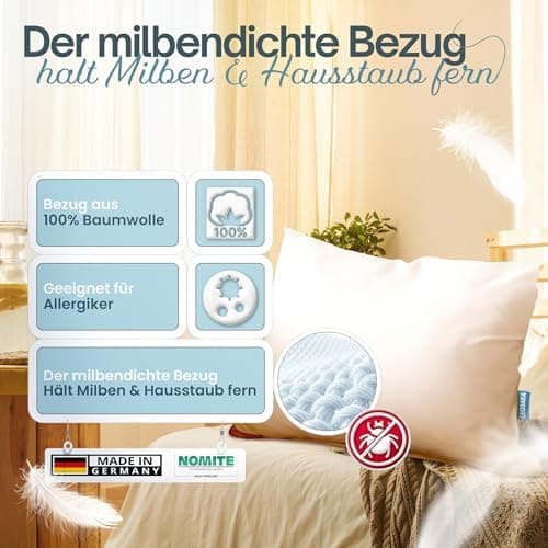 3-Kammer Daunenkissen 80x80 - Atmungsaktiv für Allergiker - OEKO-TEX STANDARD 100

3-Kammer Daunenkissen 80x80 - Kopfkis